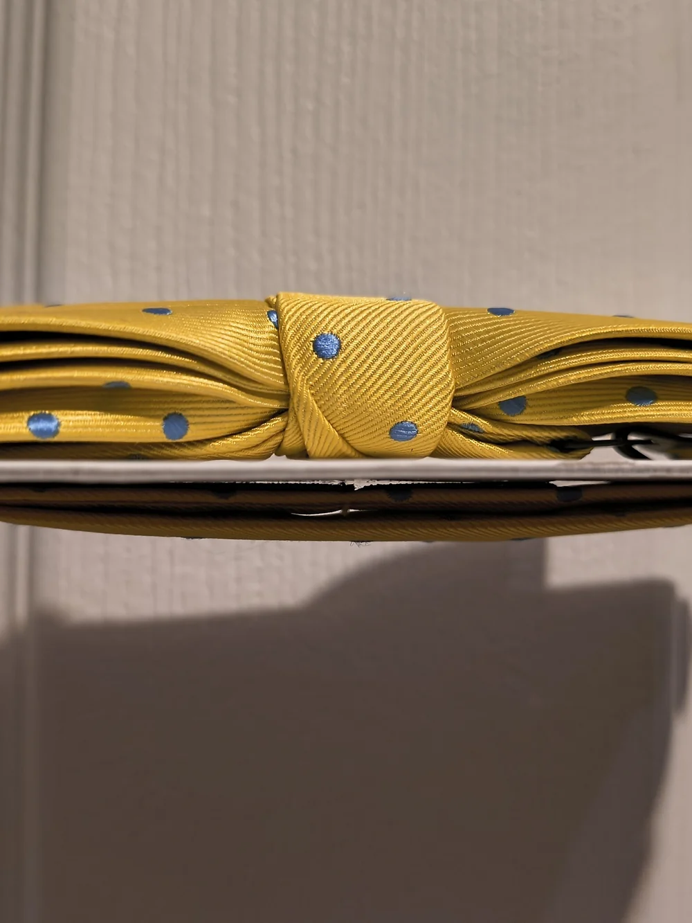 Izod Yellow Bow Tie with Blue Polka Dots